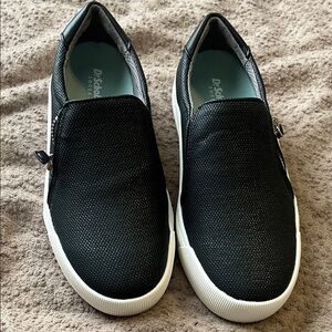 Dr. Scholl's Black Slip-On Casual Sneakers with White Sole